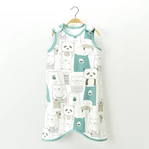 Premium Dojčenské jednodielne pyžamo s motívom panda – Letné