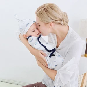 Prémiové bavlnené novorodenecké spacie vaky – Biela